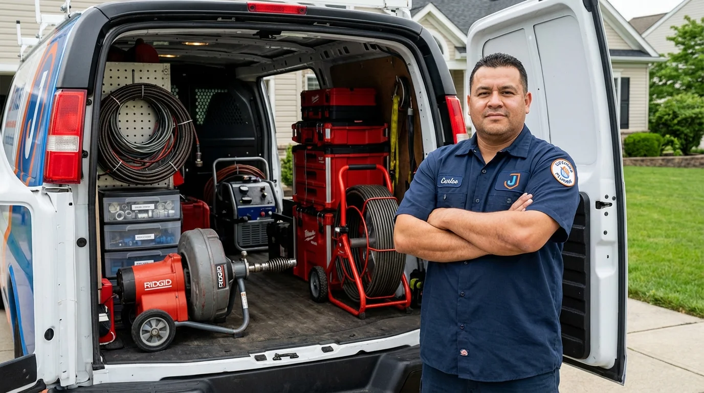 Professional drain cleaning equipment and Johns Plumbing LLC plumber in Klamath Falls