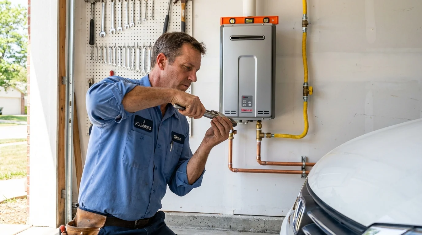 Tankless water heater installation by a Johns Plumbing LLC plumber in Klamath Falls
